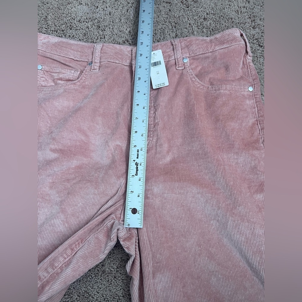 NWT new 31 Anthropologie pilcro Scotty corduroy cuffed pants straight leg pink - Picture 14 of 16